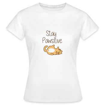 Katze Kaetzchen Mieze Suess Lustig Cat 1 - Frauen T-Shirt - Weiß - Vorne - AI Model Female 172 dark (172cm)