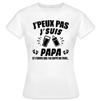 Je Peux Pas Je Suis Papa (couche) - T-shirt Femme - blanc - Devant - AI Model Female 172 dark (172cm)