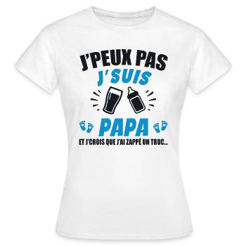 Je Peux Pas Je Suis Papa (couche) - T-shirt Femme - blanc - Devant - AI Model Female 172 dark (172cm)