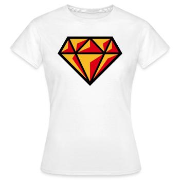 Diamond (Gemstone Brilliant Symbol / POS Red 3C) - Women's T-Shirt - white - Front - AI Model Female 172 dark (172cm)