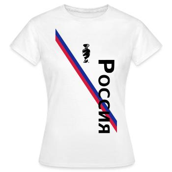 Poccnr - Russie - Russie - T-shirt Femme - blanc - Devant - AI Model Female 172 dark (172cm)