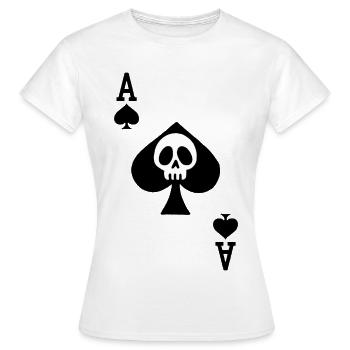 crâne et as de pique - T-shirt Femme - blanc - Devant - AI Model Female 172 dark (172cm)