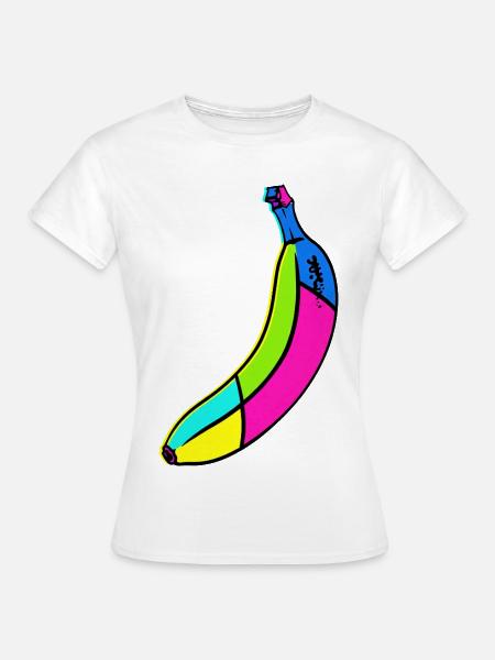 Neon Banane Pop Art Design - Frauen T-Shirt - Weiß