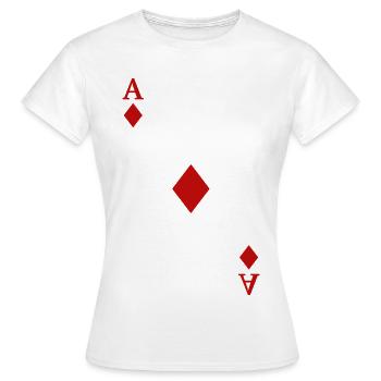 Spielkarten Kontrast - Karo-Ass - Frauen T-Shirt - Weiß - Vorne - AI Model Female 172 dark (172cm)