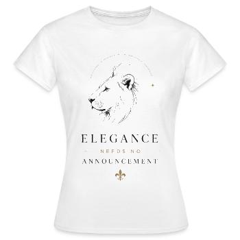 Eleganz Luxus Löwe Minimalismus Statement Ansage - Frauen T-Shirt - Weiß - Vorne - AI Model Female 172 dark (172cm)