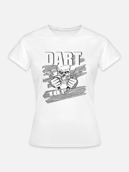 DART 180 Skull Design für Dartspieler - Frauen T-Shirt - Weiß