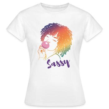 Sassy Chic with Afro Charm - Women's T-Shirt - white - Front - AI Model Female 172 dark (172cm)