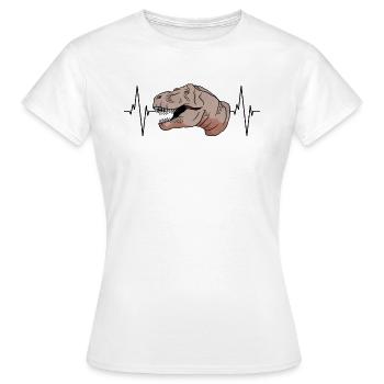 T-Rex Herzschlag Urzeit Geschenk - Frauen T-Shirt - Weiß - Vorne - AI Model Female 172 dark (172cm)