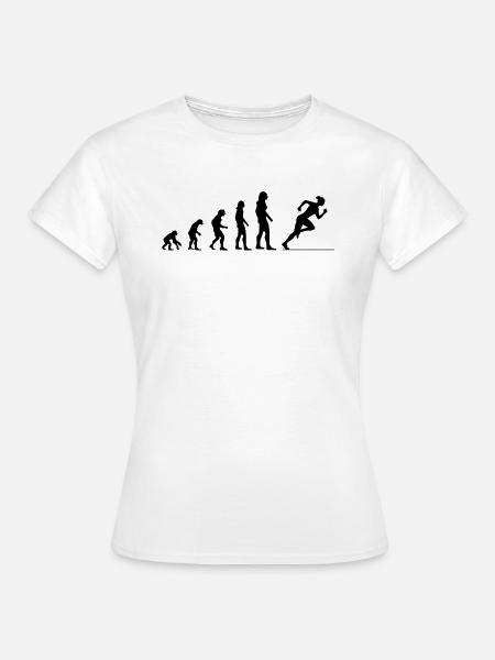 Evolutionslauf – Schneller als Gestern - Frauen T-Shirt - Weiß