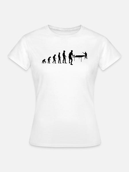 Evolution Tischtennis Spieler Geschenk - Frauen T-Shirt - Weiß