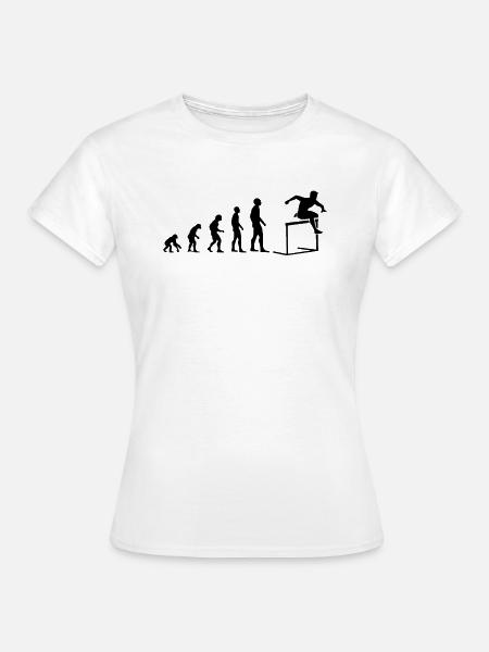 Evolution Hindernislauf Sport Evolutionär - Frauen T-Shirt - Weiß