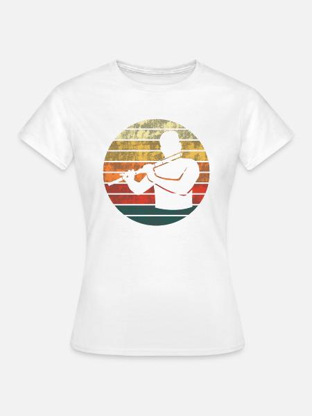 Querflötenklänge im Sonnenuntergang - Frauen T-Shirt - Weiß