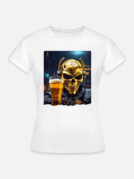 Bier Skull 0.3 - Frauen T-Shirt - Weiß