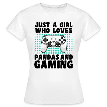 Gamer und Pandas Videospiele und umweltfreundliche Abenteuer - Frauen T-Shirt - Weiß - Vorne - AI Model Female 172 dark (172cm)