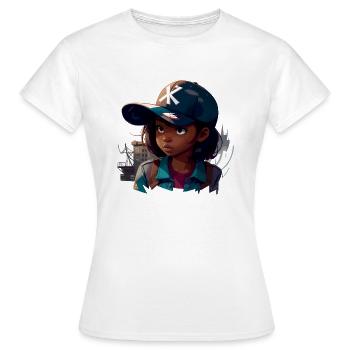 Urbanes Mädchen - Frauen T-Shirt - Weiß - Vorne - AI Model Female 172 dark (172cm)