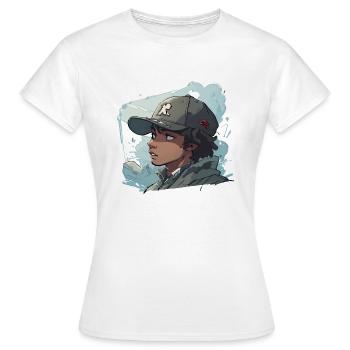 Rappeur de style anime - T-shirt Femme - blanc - Devant - AI Model Female 172 dark (172cm)