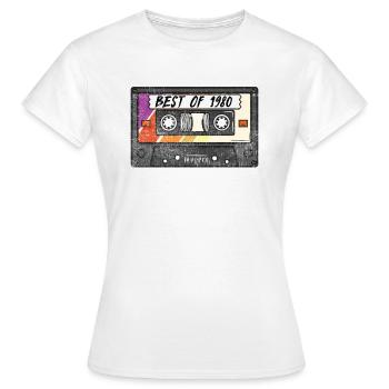 Best of T-Shirt 80s Retro Kasette BMX 80er 1980 - Frauen T-Shirt - Weiß - Vorne - AI Model Female 172 dark (172cm)
