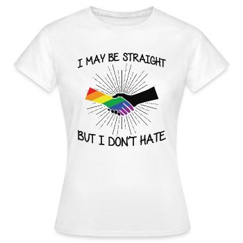 Je peux être hétéro mais je ne déteste pas LBGT Rainbow - T-shirt Femme - blanc - Devant - AI Model Female 172 dark (172cm)