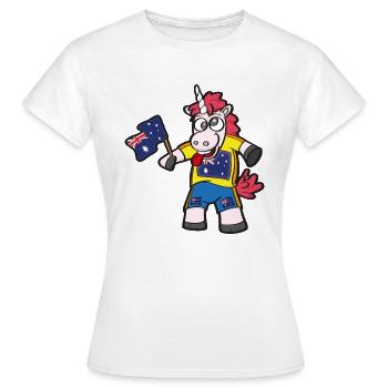 Australier Crazy Einhorn - Frauen T-Shirt - Weiß - Vorne - AI Model Female 172 dark (172cm)