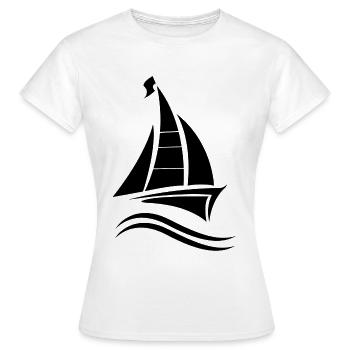 Sailing Sailboat Sailing Certificate - Women's T-Shirt - white - Front - AI Model Female 172 dark (172cm)