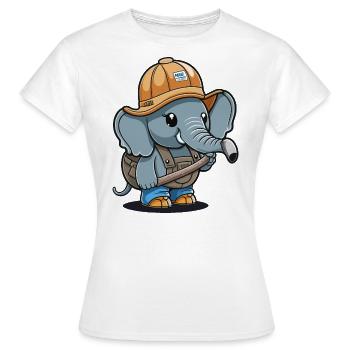 Elefanten-Baumeister - Frauen T-Shirt - Weiß - Vorne - AI Model Female 172 dark (172cm)
