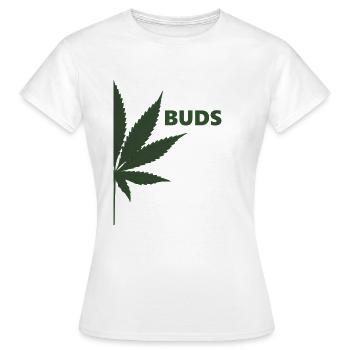 Meilleurs bourgeons - Cannabis Marijuana Kiffer Partnershirt - T-shirt Femme - blanc - Devant - AI Model Female 172 dark (172cm)