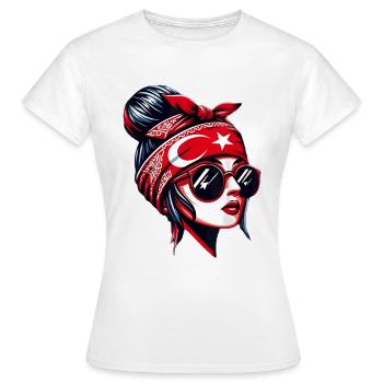 Türkiye Filles Fan Turquie Turc kizi Femmes - T-shirt Femme - blanc - Devant - AI Model Female 172 dark (172cm)