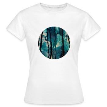 Blue Spheres and Tears I - Frauen T-Shirt - Weiß - Vorne - AI Model Female 172 dark (172cm)