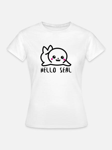 Hello Seal - Frauen T-Shirt - Weiß