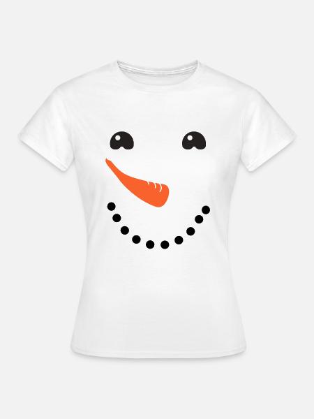 Schneemann Gesicht - Frauen T-Shirt - Weiß