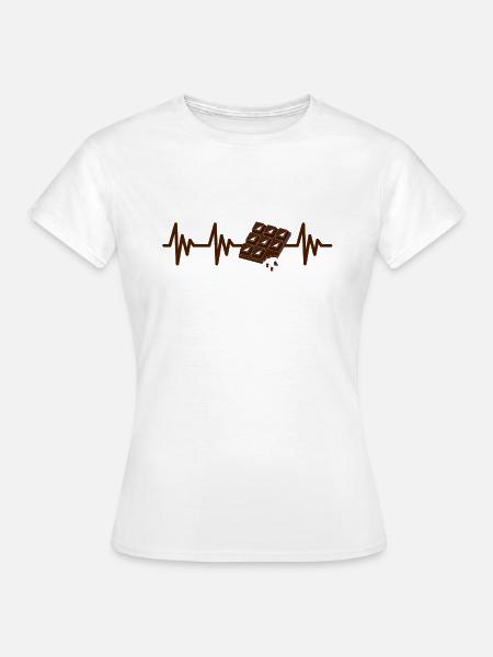 Schokolade Herzschlag - Frauen T-Shirt - Weiß