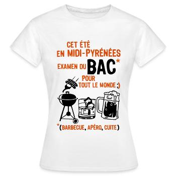tray midi pyrenees aperture cooked barbecue beer - Women's T-Shirt - white - Front - AI Model Female 172 dark (172cm)