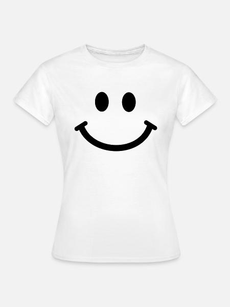 Glücklicher Smiley - Frauen T-Shirt - Weiß