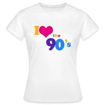 ich liebe die 90er - 90er Jahre Party Outfit - Frauen T-Shirt - Weiß - Vorne - AI Model Female 172 dark (172cm)