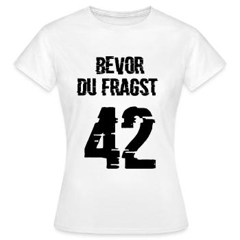 42 - Women's T-Shirt - white - Front - AI Model Female 172 dark (172cm)