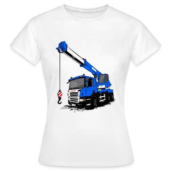 Kranauto - Kran - Kran LKW - Kran Truck - Frauen T-Shirt - Weiß - Vorne - AI Model Female 172 dark (172cm)