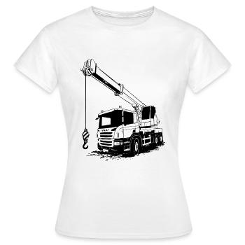 Kranauto - Kran - Kran LKW - Kran Truck - Frauen T-Shirt - Weiß - Vorne - AI Model Female 172 dark (172cm)