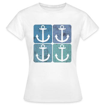 Cadeau mer capitaine nautique Ancre Vintage - T-shirt Femme - blanc - Devant - AI Model Female 172 dark (172cm)