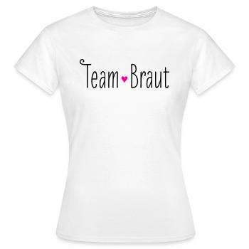 Team Braut rosa Herz Hochzeit Heirat Brautjungfer - Frauen T-Shirt - Weiß - Vorne - AI Model Female 172 dark (172cm)