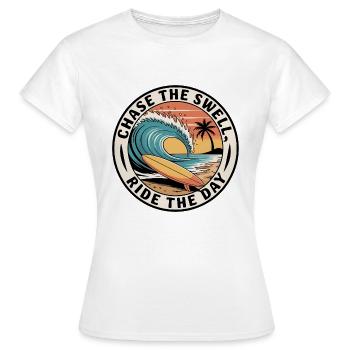 Chase the Swell, Ride the Day - Women's T-Shirt - white - Front - AI Model Female 172 dark (172cm)