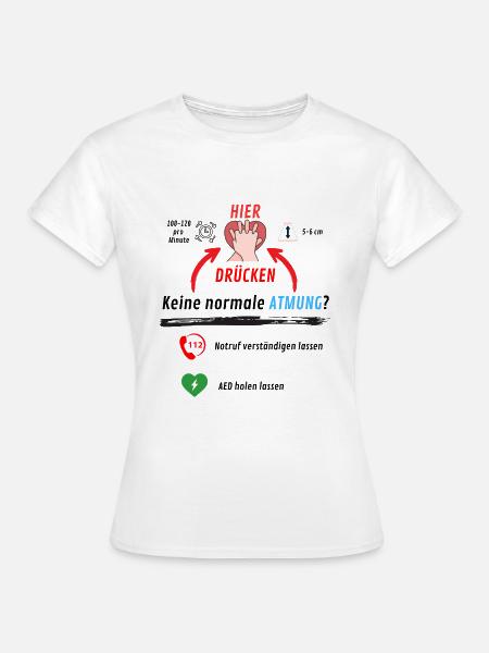 Reanimation Erste Hilfe - Frauen T-Shirt - Weiß