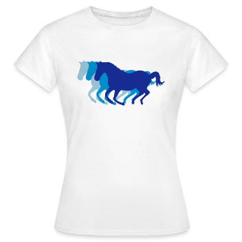 Three galloping horses 3 colors - Women's T-Shirt - white - Front - AI Model Female 172 dark (172cm)