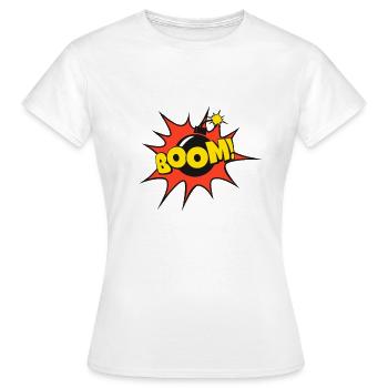 BD bulle speechbubble boom bomb ! - T-shirt Femme - blanc - Devant - AI Model Female 172 dark (172cm)