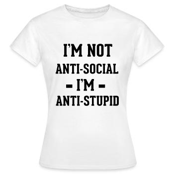 Anti-social - T-shirt Femme - blanc - Devant - AI Model Female 172 dark (172cm)