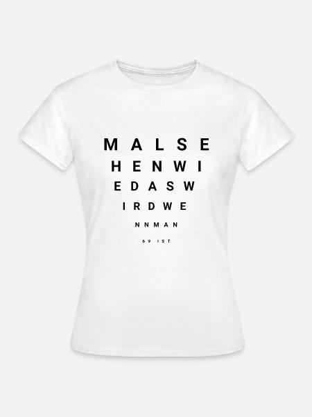 69. Geburtstag 69 Jahre Geschenk Sehtest - Frauen T-Shirt - Weiß
