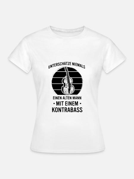 Kontrabass Kontrabassspieler Kontrabassist - Frauen T-Shirt - Weiß