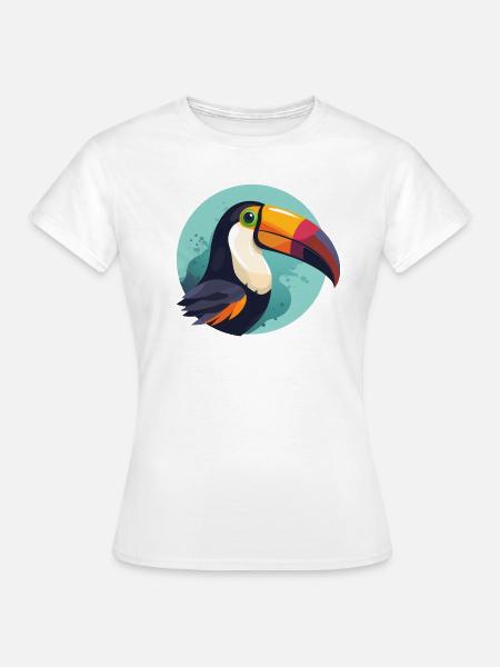 Tukan mit Hintergrund - Frauen T-Shirt - Weiß
