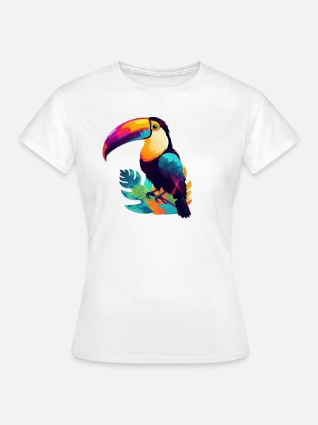 bunter Tukan - Frauen T-Shirt - Weiß