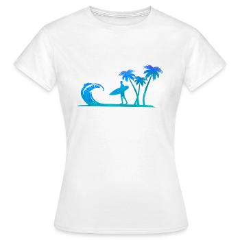 Surfer am Meer - Frauen T-Shirt - Weiß - Vorne - AI Model Female 172 dark (172cm)