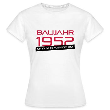 Peu km - Année 1952 - T-shirt Femme - blanc - Devant - AI Model Female 172 dark (172cm)